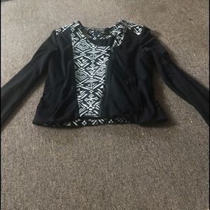 Tribal black and white jacket
